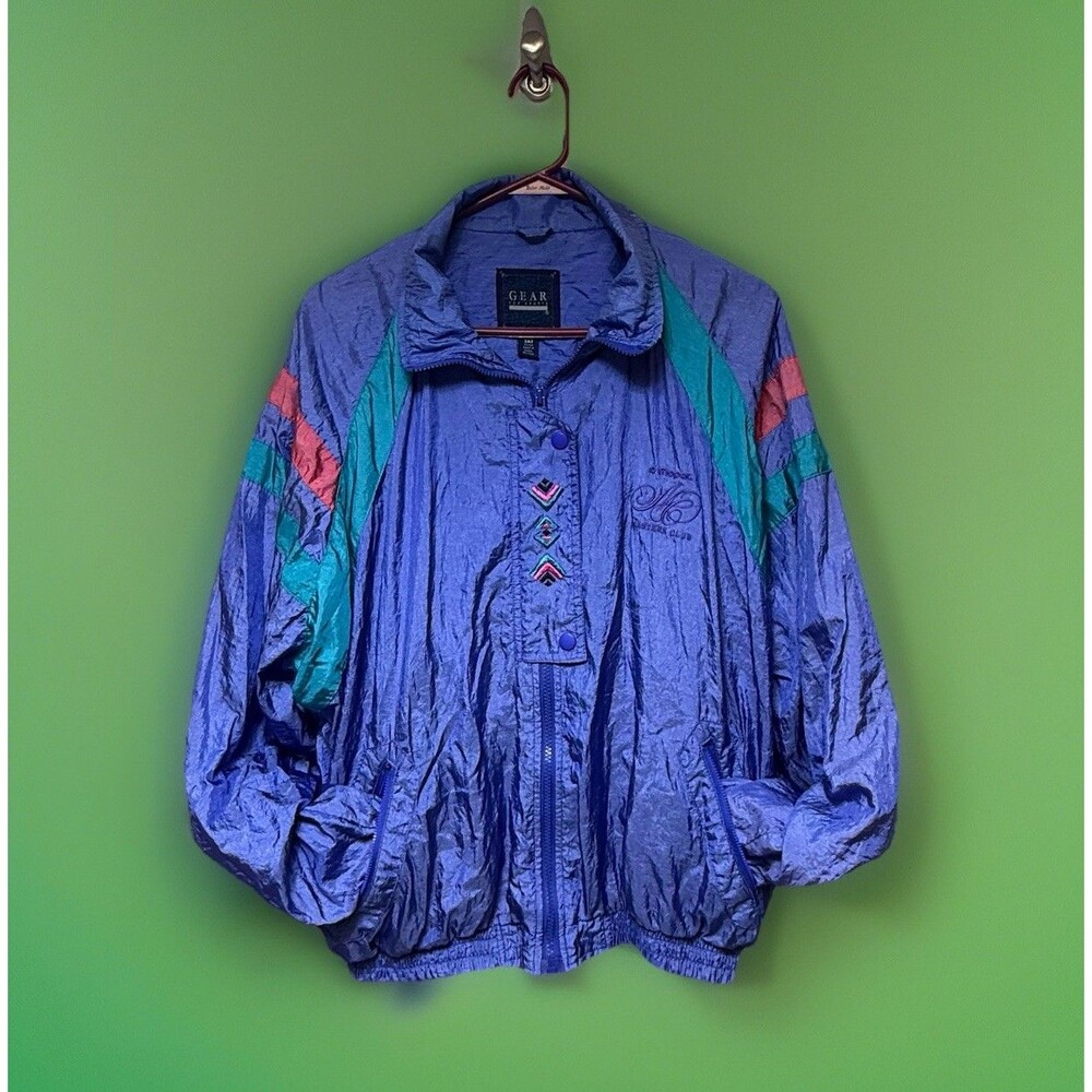 Gear For Sports VTG Windbreaker Sz M Purple Mopar Embroidered 80s Streetware